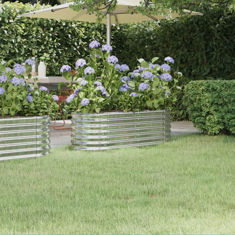 foto del prodotto letto giardino acciaio zincato 114x40x36cm argento - vidaxl