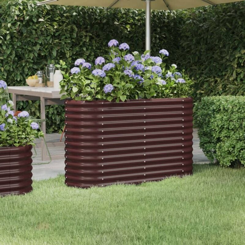 foto del prodotto letto giardino acciaio zincato 114x40x68cm marrone vidaxl