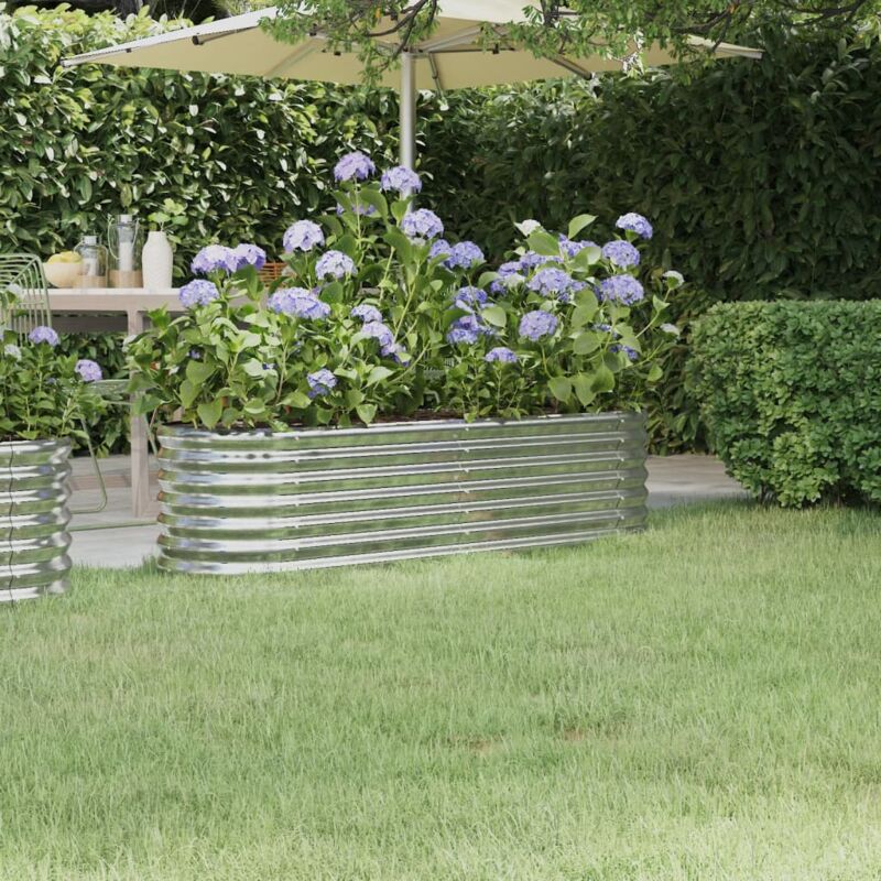 foto del prodotto letto giardino acciaio zincato 152x40x36cm argento vidaxl