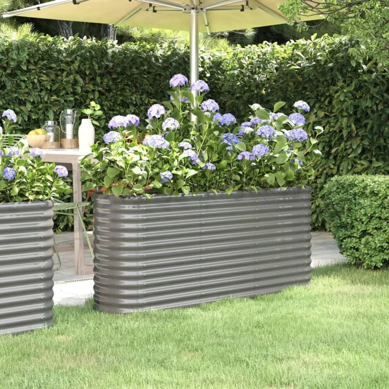 foto del prodotto letto giardino acciaio zincato 152x40x68 cm grigio vidaxl