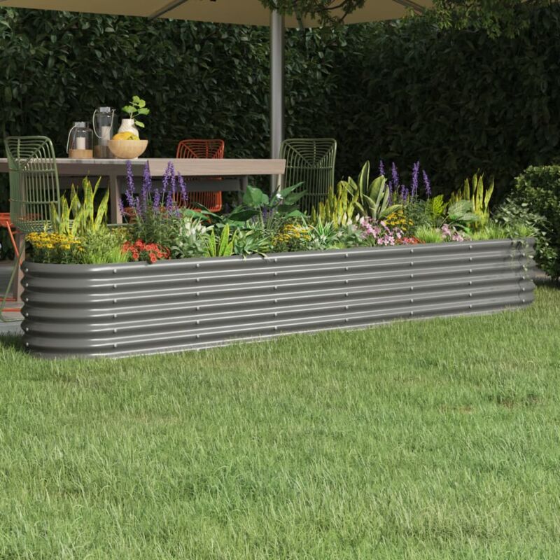 foto del prodotto letto giardino acciaio zincato 224x40x36 cm grigio - vidaxl