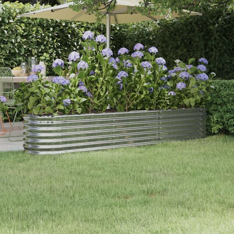 foto del prodotto letto giardino acciaio zincato 224x40x36cm argento vidaxl