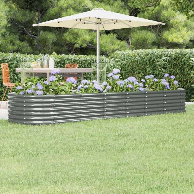 foto del prodotto letto giardino acciaio zincato 296x80x36 cm grigio vidaxl