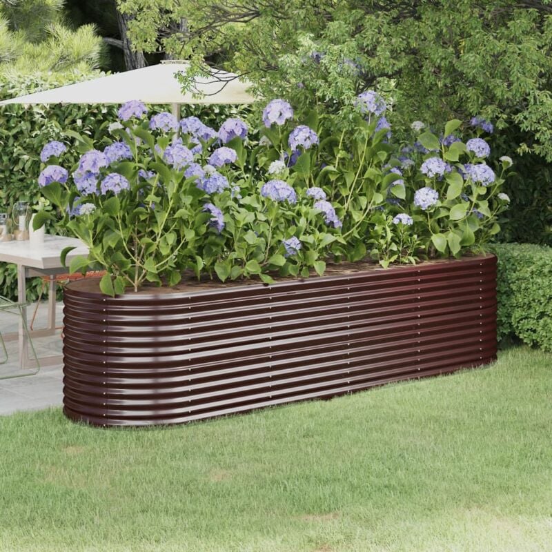 foto del prodotto letto giardino acciaio zincato 296x80x68cm marrone vidaxl