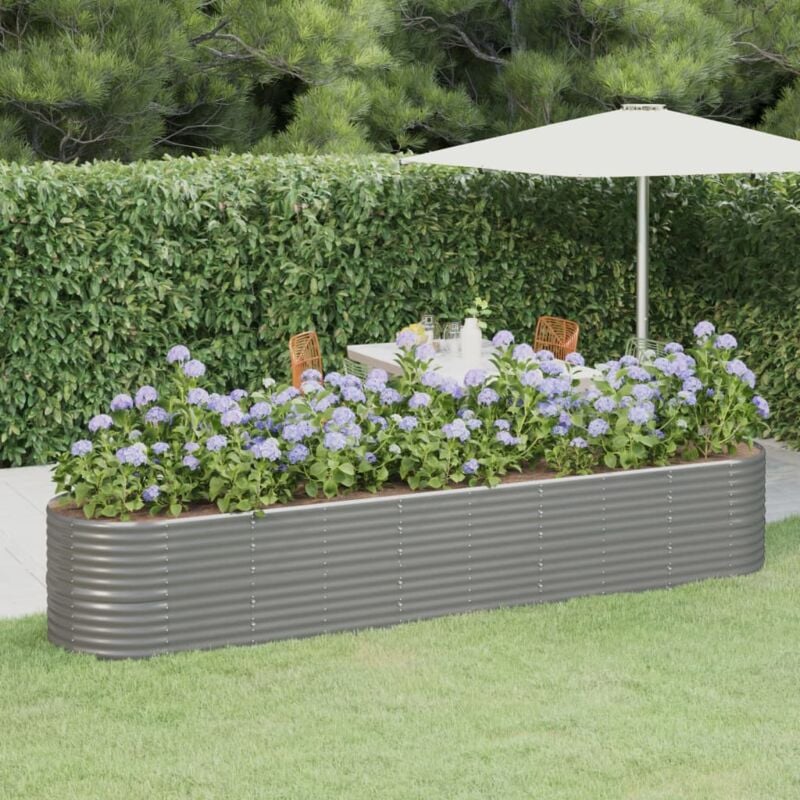 foto del prodotto letto giardino acciaio zincato 368x80x68 cm grigio vidaxl