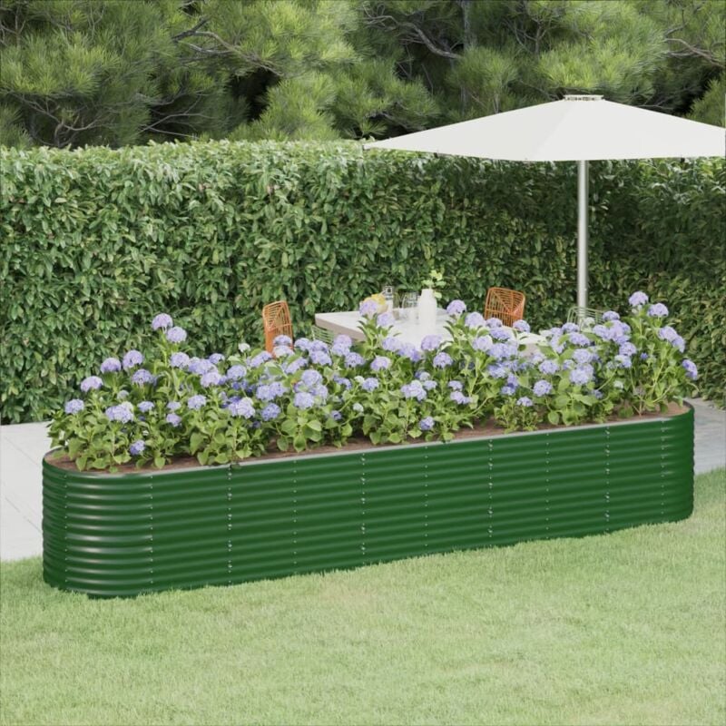 foto del prodotto letto giardino acciaio zincato 368x80x68 cm verde vidaxl