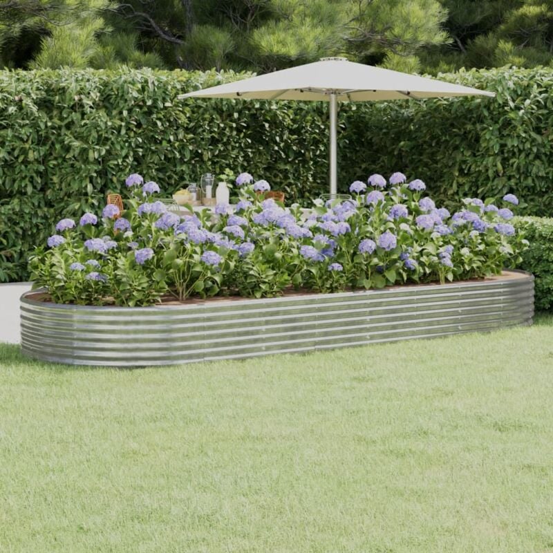 foto del prodotto letto giardino acciaio zincato 373x140x36 cm argento - vidaxl