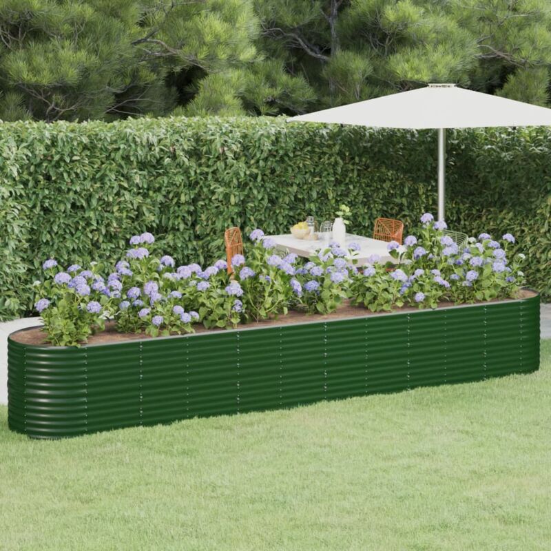 foto del prodotto letto giardino acciaio zincato 440x80x68 cm verde vidaxl