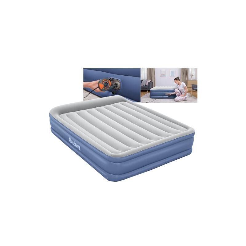foto del prodotto letto gonfiabile bestway tritech matrimoniale 203x152x46 cm supporta fino a 300 kg si gonfia in 4 minuti con rinforzo perimetrale