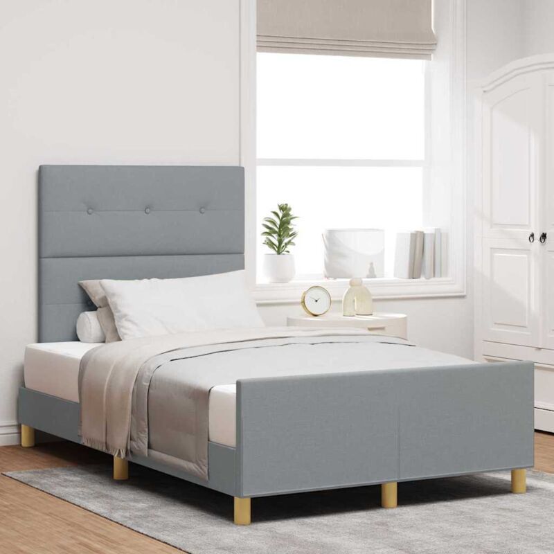 foto del prodotto letto grigio chiaro 120x190 cm tessuto vidaxl
