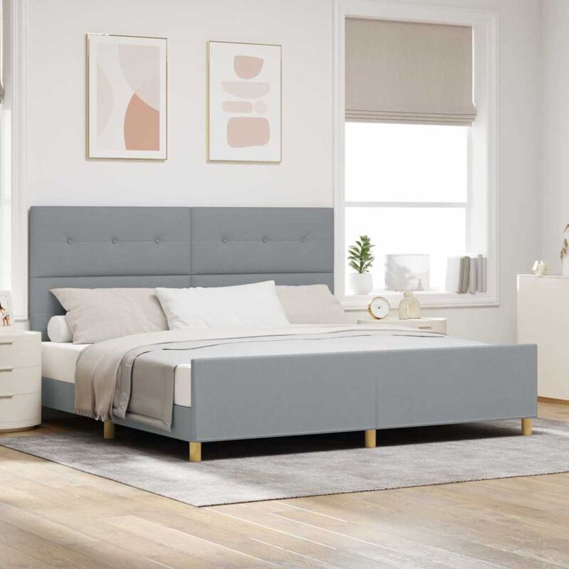 foto del prodotto letto grigio chiaro 200x200 cm in tessuto vidaxl