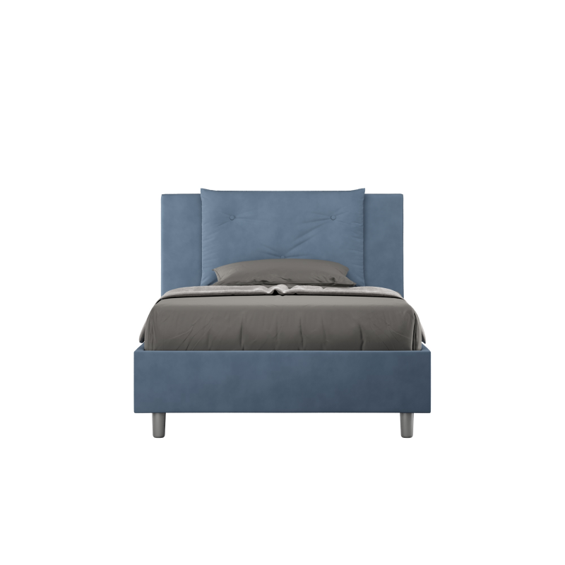foto del prodotto letto imbottito 1 piazza e mezza 120x190 cm appia con rete,microfibra,blu