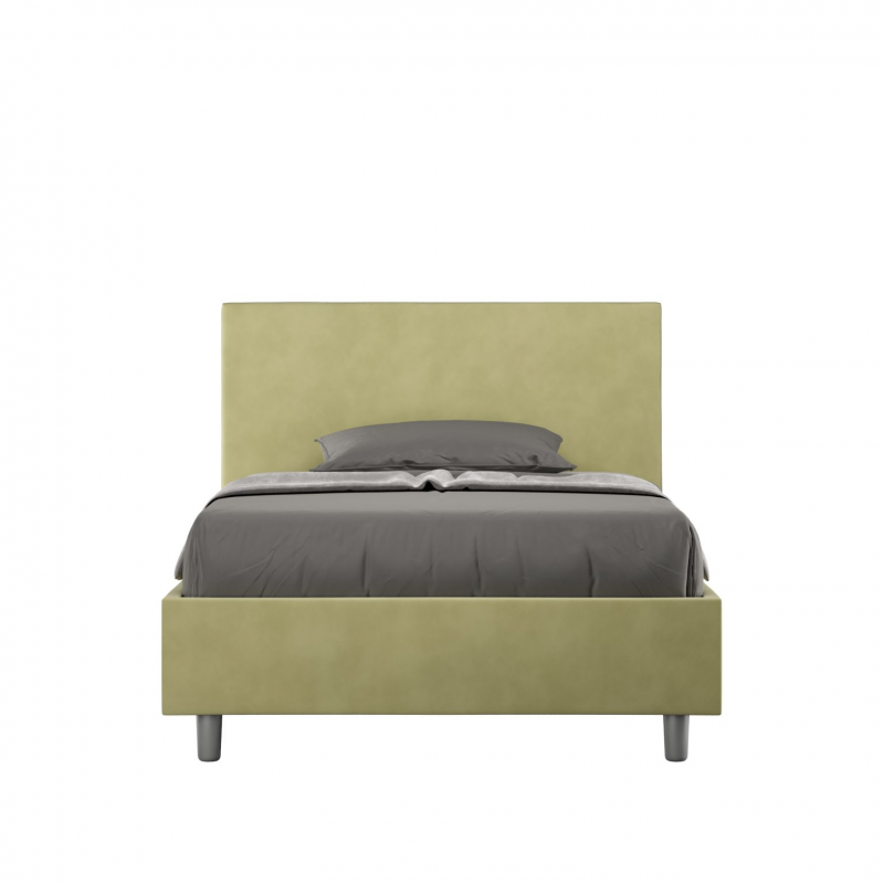 foto del prodotto letto imbottito 1 piazza e mezza 120x200 cm adele senza rete,microfibra,t verde