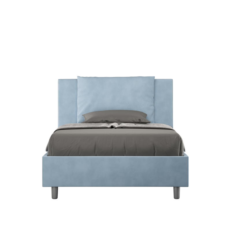foto del prodotto letto imbottito 1 piazza e mezza 120x200 cm antea senza rete,microfibra,azzurro