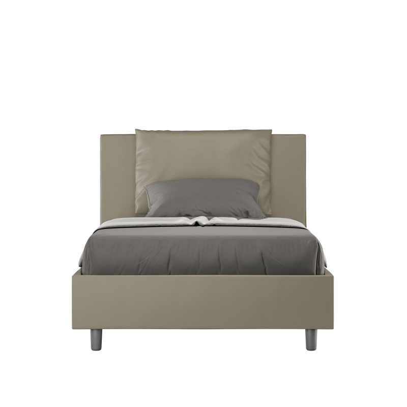 foto del prodotto letto imbottito 1 piazza e mezza 120x200 cm antea similpelle,cappuccino,contenitore