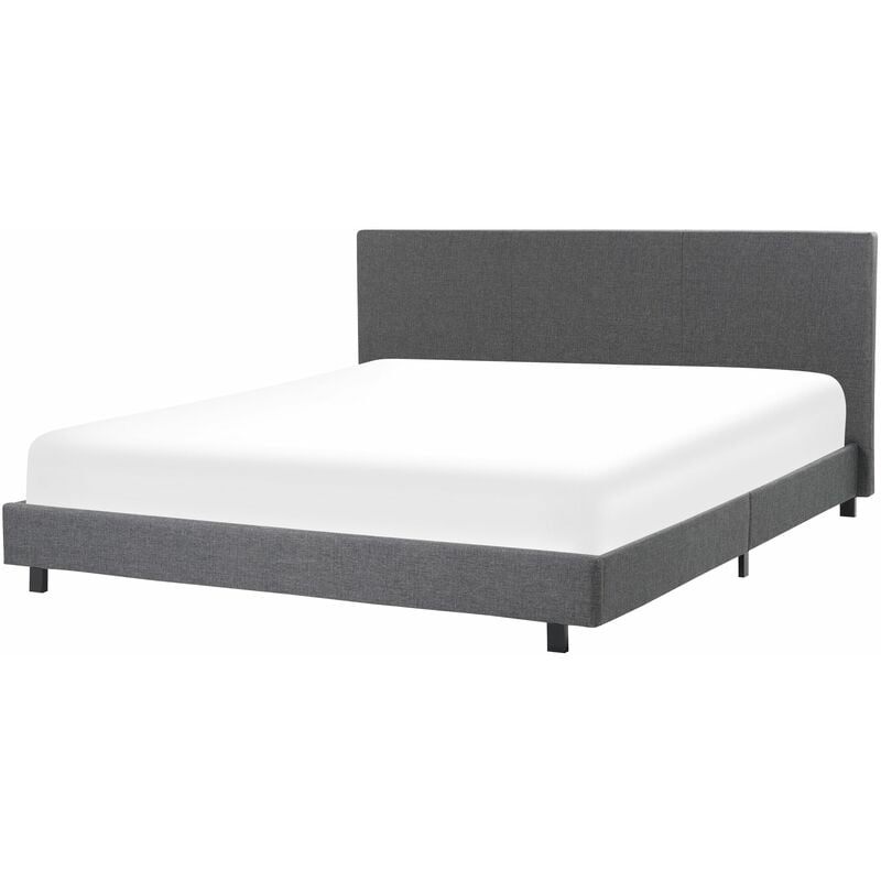 foto del prodotto letto imbottito grigio rete doghe testata alta gambe metallo 180 x 200 cm albi