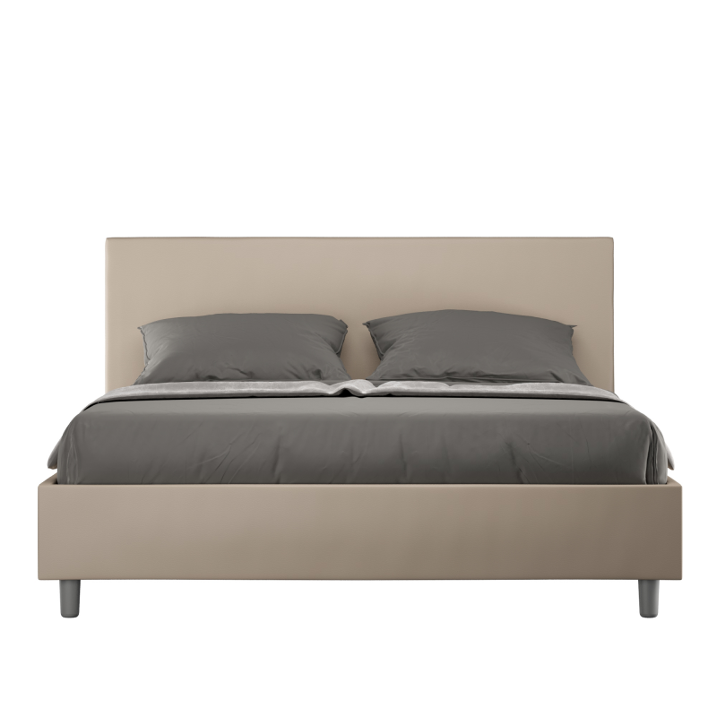 foto del prodotto letto imbottito matrimoniale 160x190 cm adele similpelle,tortora,contenitore