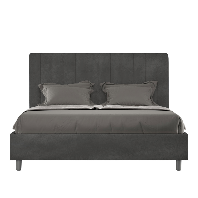 foto del prodotto letto imbottito matrimoniale 160x190 cm agueda con rete,microfibra,grigio