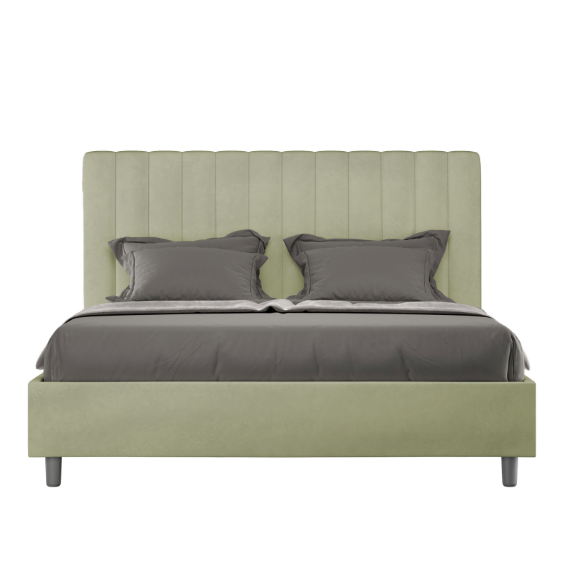 foto del prodotto letto imbottito matrimoniale 160x190 cm agueda senza rete,microfibra,t verde