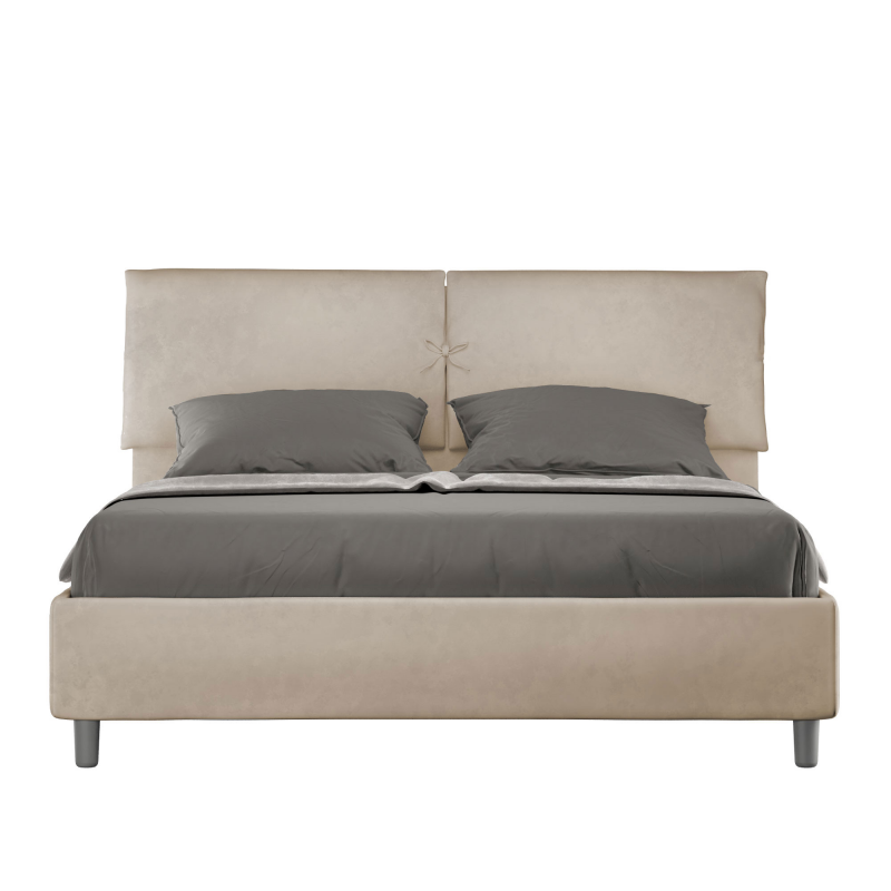 foto del prodotto letto imbottito matrimoniale 160x190 cm mados senza rete,microfibra,sabbia