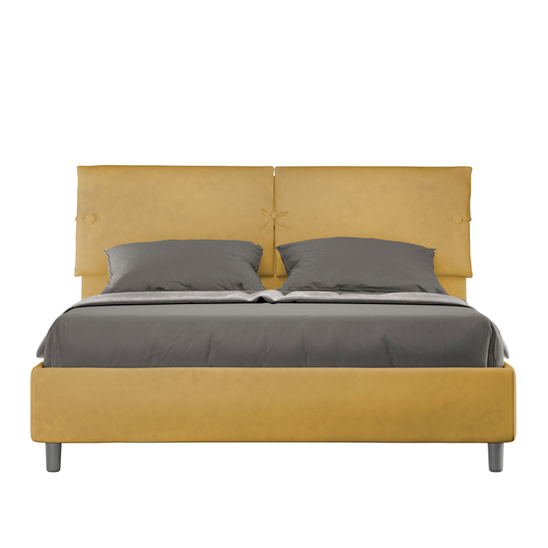 foto del prodotto letto imbottito matrimoniale 160x210 cm sleeper contenitore,microfibra,ocra