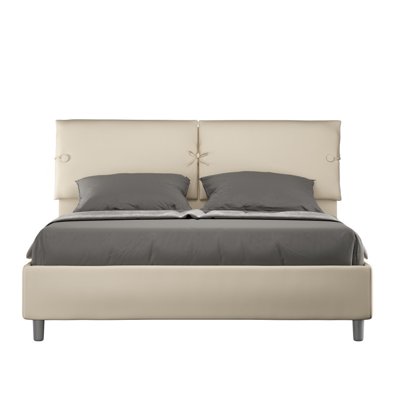 foto del prodotto letto imbottito matrimoniale 160x210 cm sleeper similpelle,tortora,contenitore