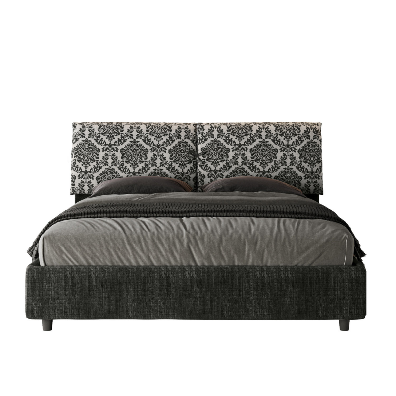 foto del prodotto letto imbottito matrimoniale 160x210 cm tessuto agata mados senza rete,blu blu