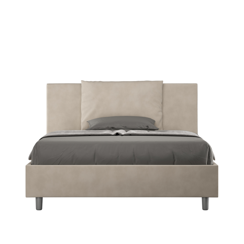 foto del prodotto letto imbottito matrimoniale francese 140x190 cm antea con rete,microfibra,sabbia