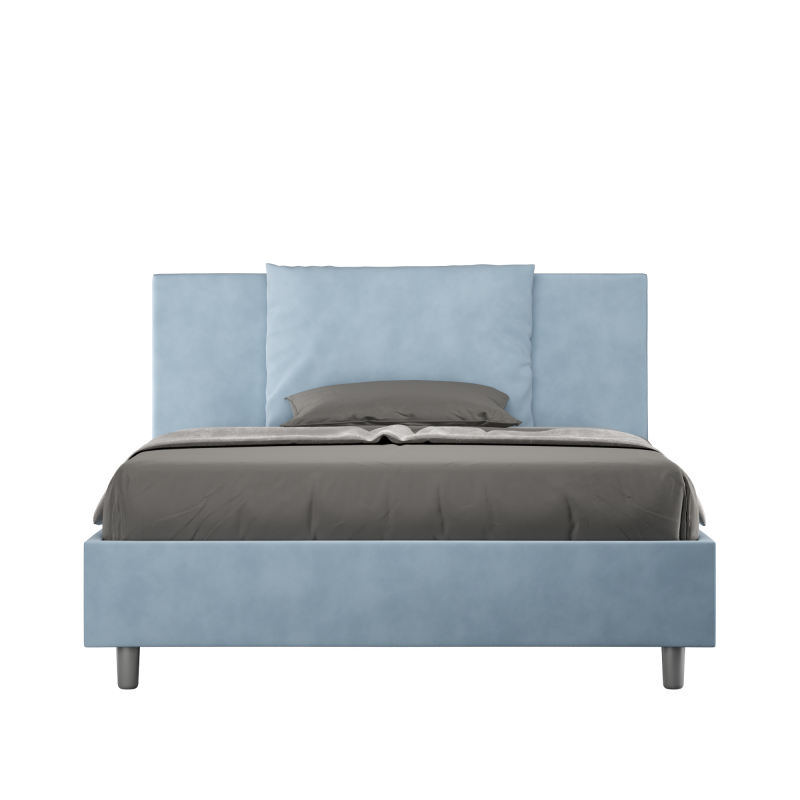foto del prodotto letto imbottito matrimoniale francese 140x190 cm antea contenitore,microfibra,azzurro