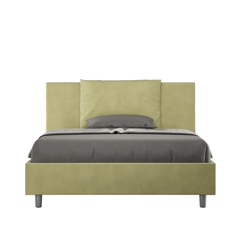 foto del prodotto letto imbottito matrimoniale francese 140x190 cm antea contenitore,microfibra,t verde