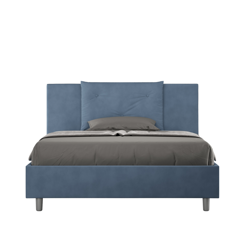 foto del prodotto letto imbottito matrimoniale francese 140x190 cm appia contenitore,microfibra,blu