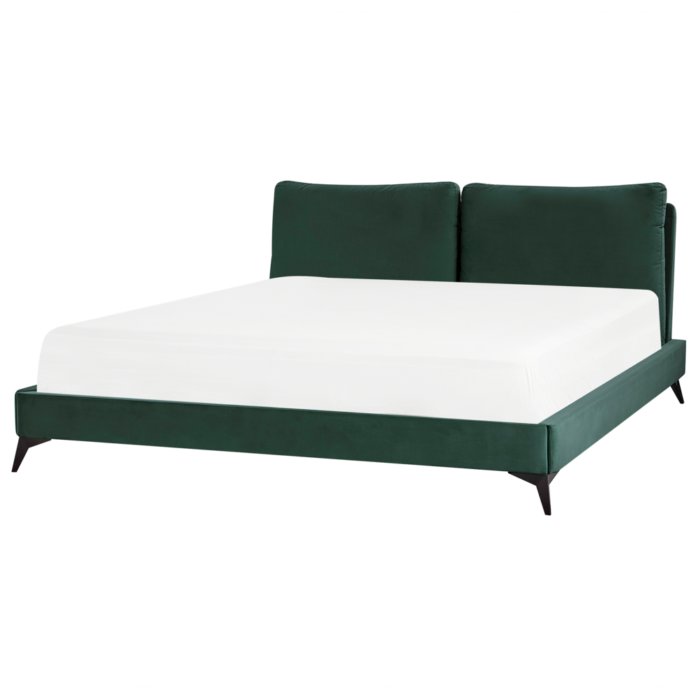 foto del prodotto letto imbottito moderno in velluto di colore verde 180 x 200 cm moderno elegante