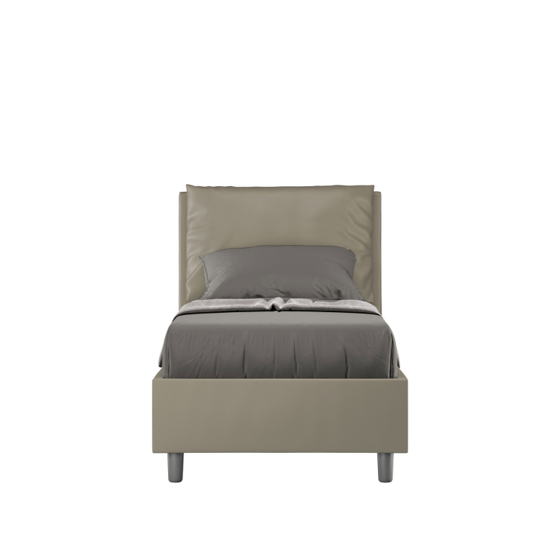 foto del prodotto letto imbottito singolo 80x190 cm antea similpelle,cappuccino,contenitore