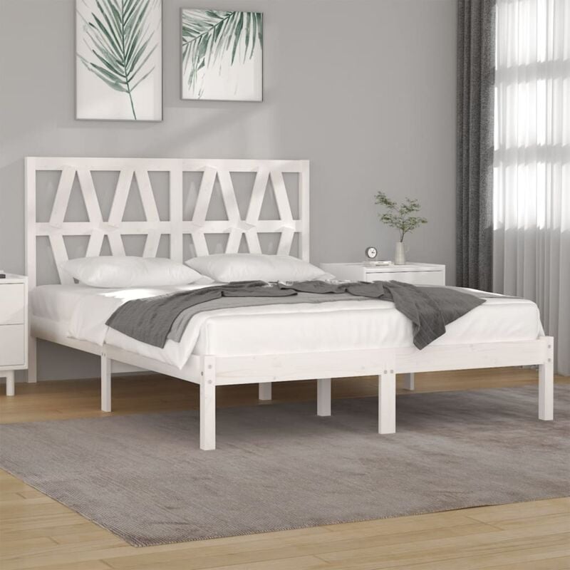 foto del prodotto letto in legno dall aspetto rustico 120 x 200 cm di vari colori colore bianco