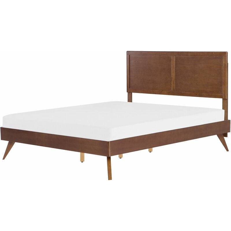immagine 0 del prodotto letto in legno marrone scuro rete a doghe stile classico 160 x 200 cm istres