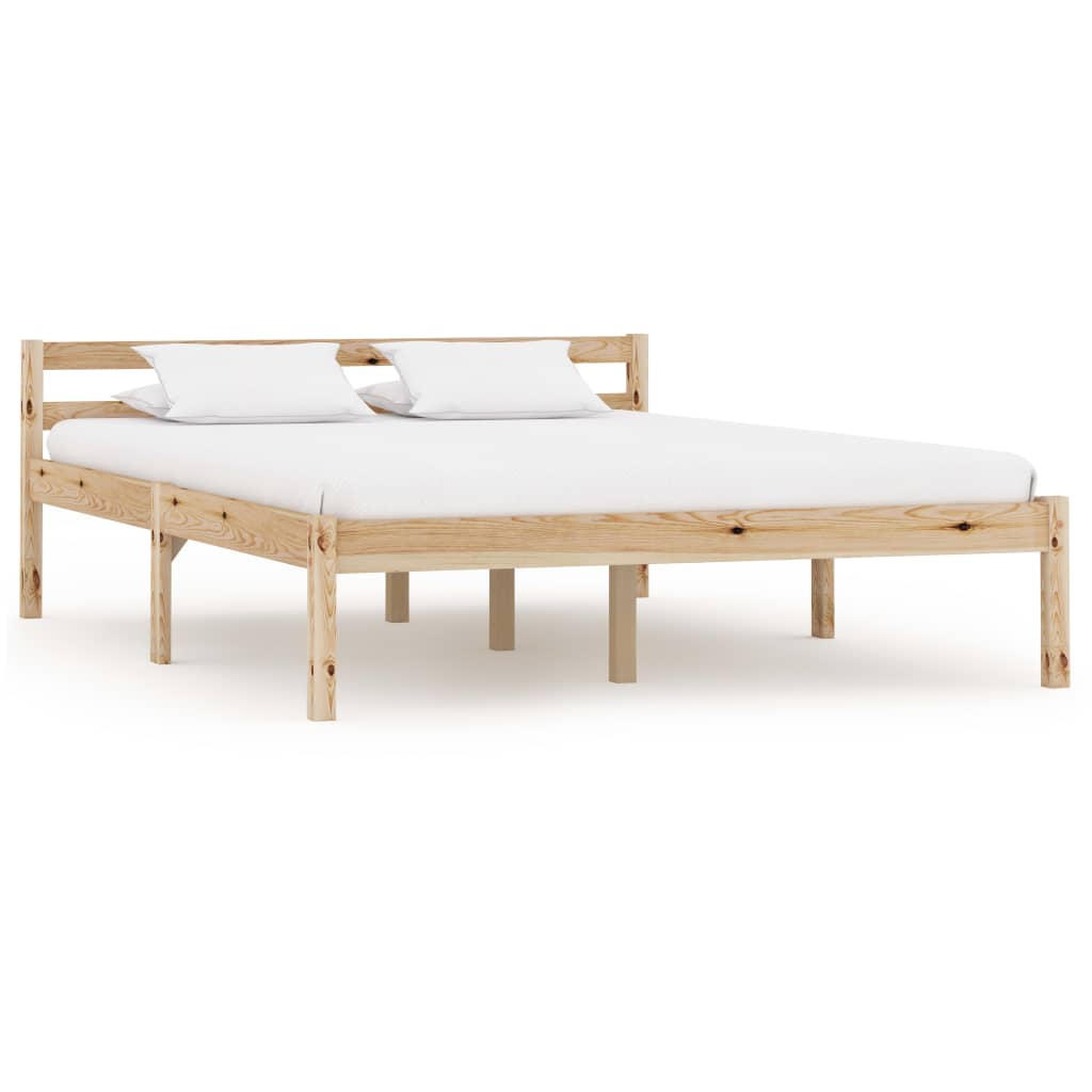 foto del prodotto letto in legno massello di pino design classico colore naturale varie misure dimensioni 140x200 cm
