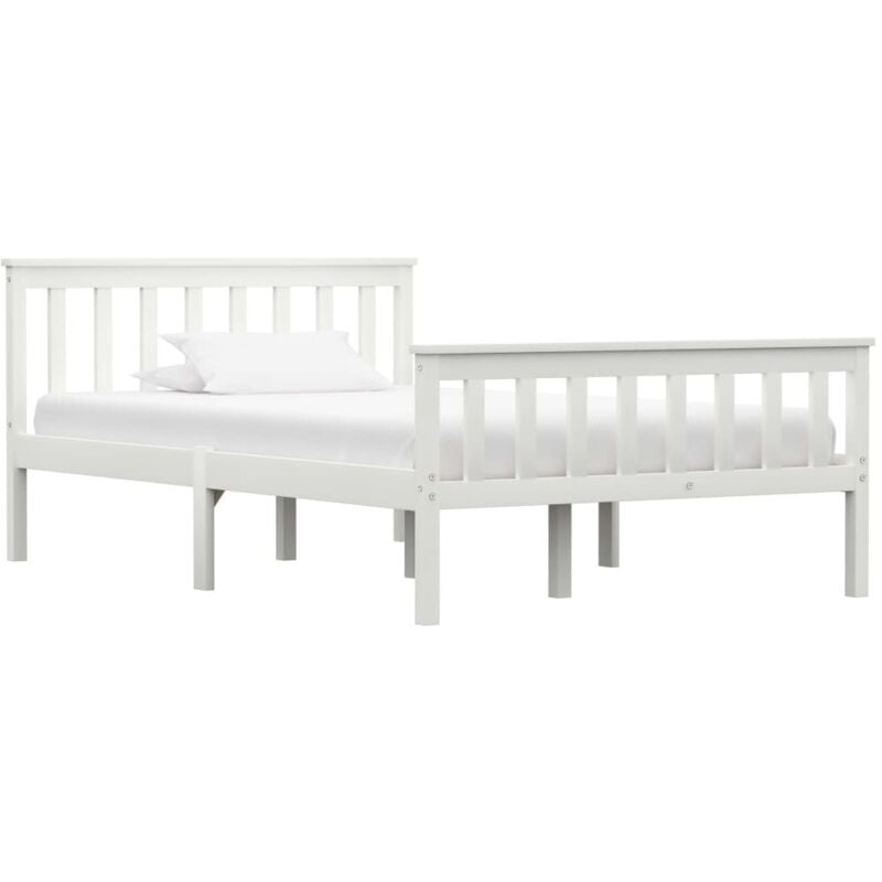 foto del prodotto letto in legno massello di pino moderno bianco varie dimensioni dimensioni 120x200 cm