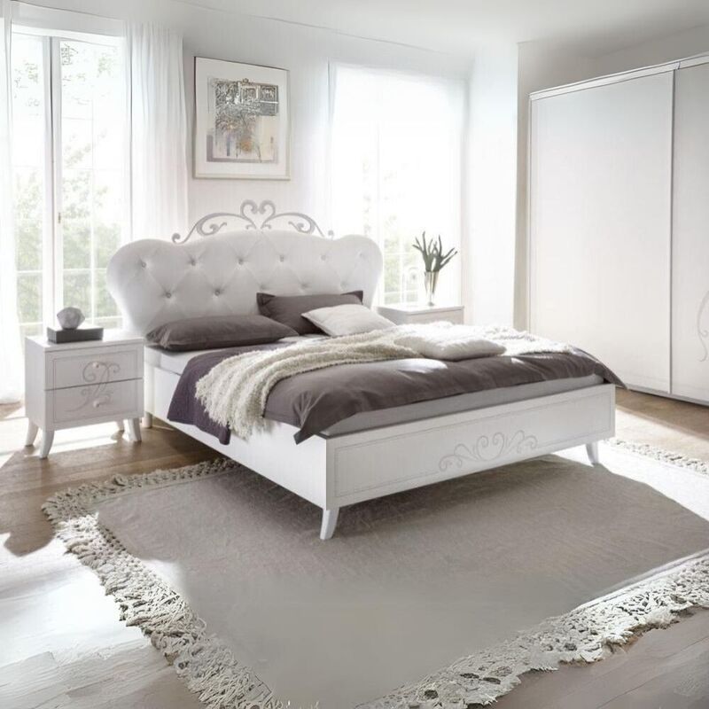 foto del prodotto letto in legno pamuk colore bianco