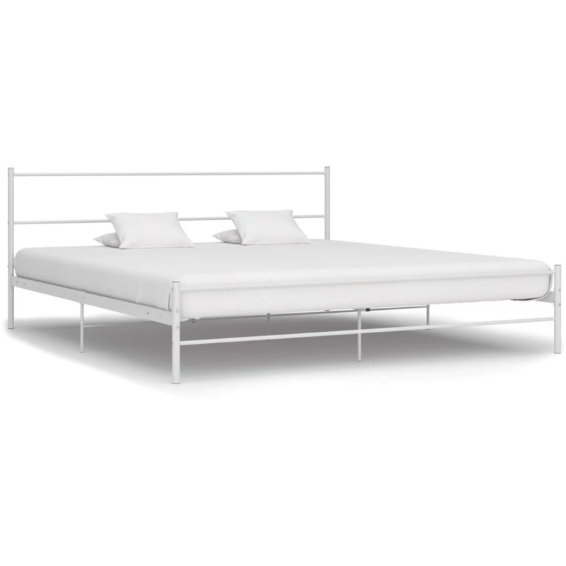 foto del prodotto letto in metallo bianco con rete design moderno varie dimensioni dimensioni 160x200 cm