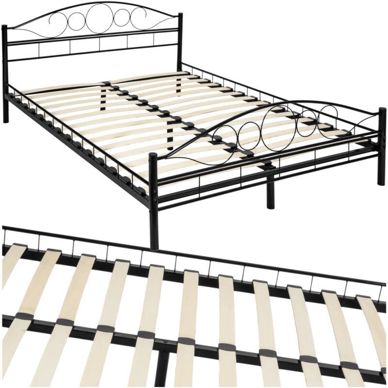 immagine 0 del prodotto letto in metallo con rete a doghe dal design romantico lettiera, struttura letto 200 x 140 cm