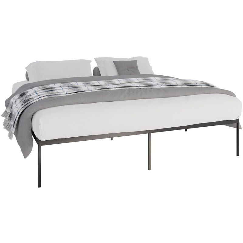 foto del prodotto letto in metallo fargo nero 200x200x42 cm