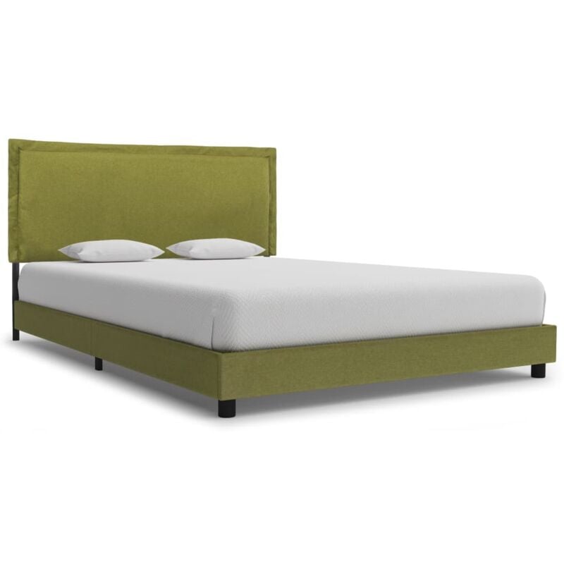 foto del prodotto letto in tessuto elegante rivestimento imbottito verde varie dimensioni dimensioni 140x200 cm