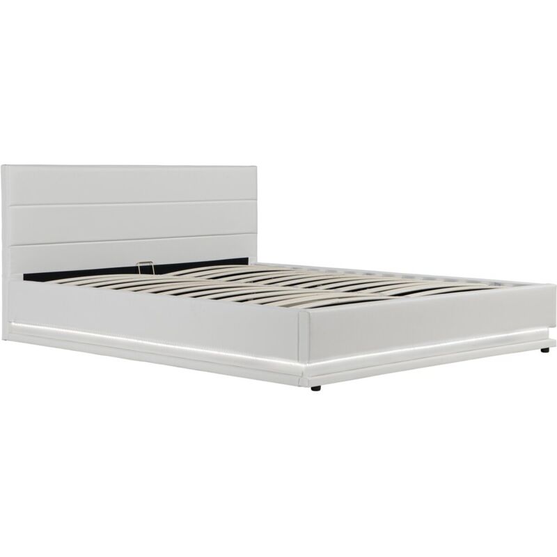 foto del prodotto letto led con contenitore anastasia 160 x 200 cm bianco
