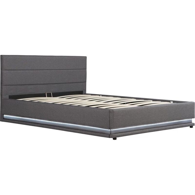 foto del prodotto letto led con contenitore anastasia 160 x 200 grigio scuro