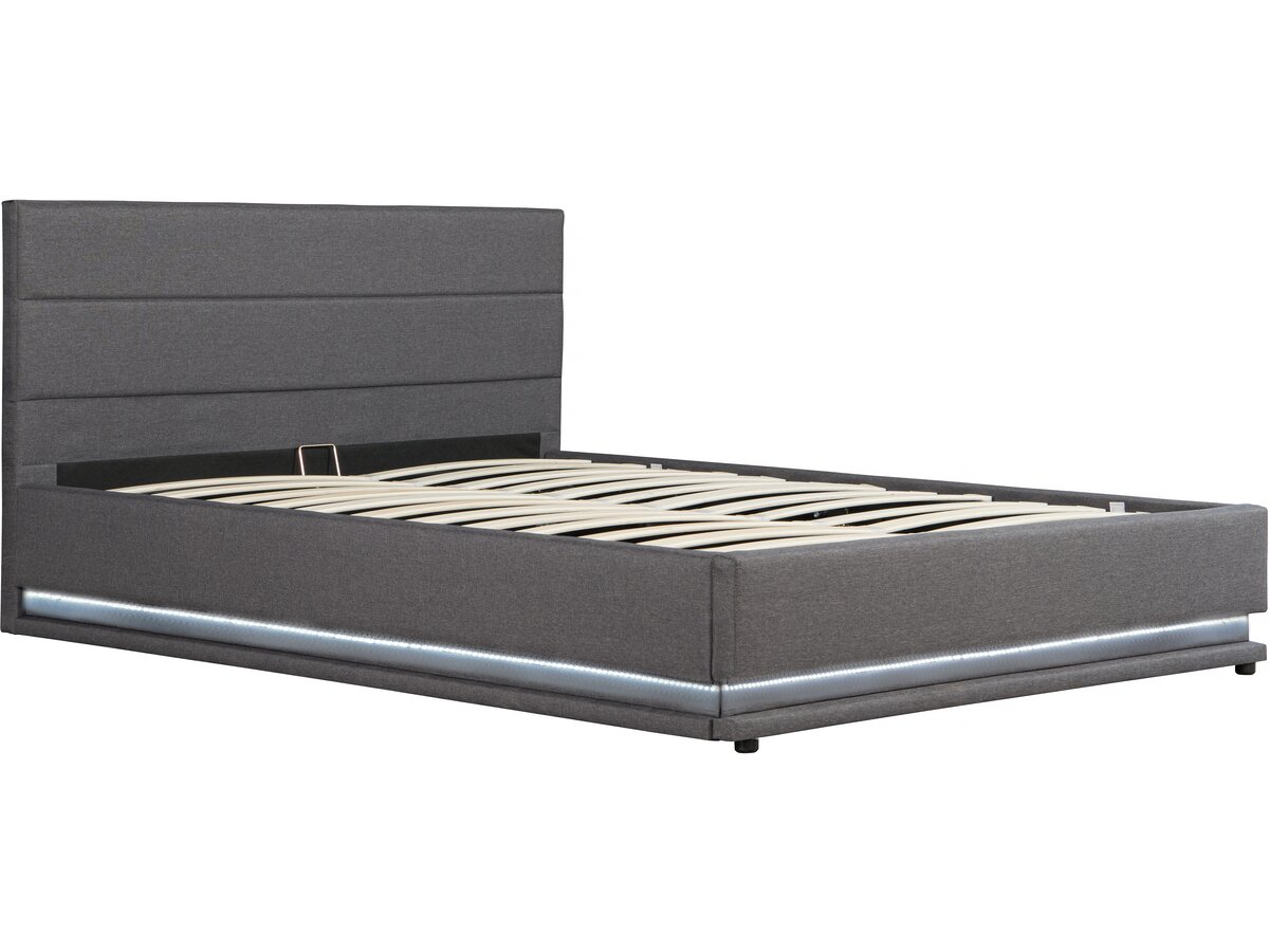 foto del prodotto letto led con contenitore anastasia - 180 x 200 - grigio scuro