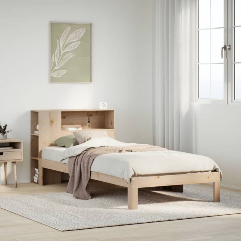 foto del prodotto letto libreria senza materasso 90x200 cm legno massello pino vidaxl