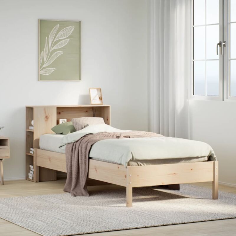 foto del prodotto letto libreria senza materasso 90x200 cm legno massello pino vidaxl