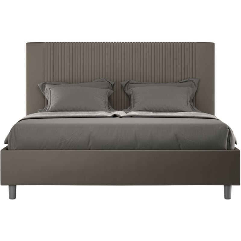 foto del prodotto letto matrimoniale 160x190 cm con rete e contenitore goya cappuccino