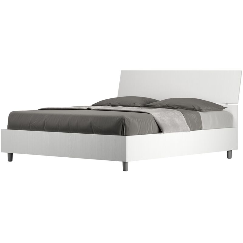 foto del prodotto letto matrimoniale 160x190 cm senza rete testata inclinata demas frassino bianco