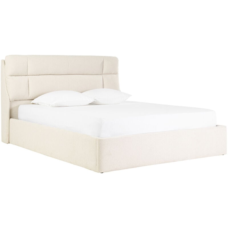 foto del prodotto letto matrimoniale 160x200 cm in tessuto beige texture hono